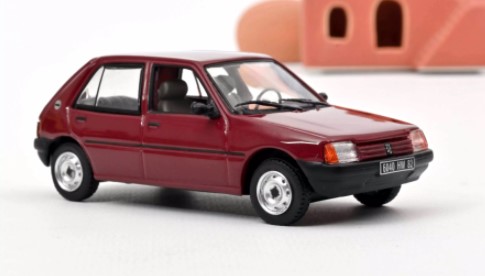 1/43 Peugeot 205 GL 1988 Dark Red Diecast Model Car by Norev 