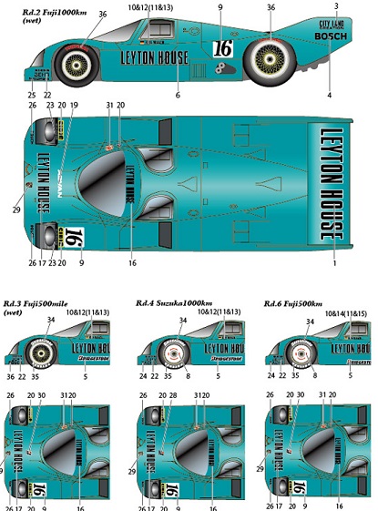 PORSCHE 962C LEYTON HOUSE 19687 - Studio 27 - Domino Model