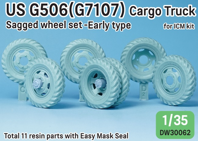 U.S. G7107(G506) Cargo Truck Early type Wheel set DEF Model -DW30058