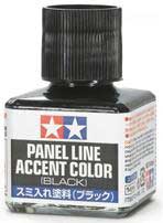 PANEL LINE ACCENT COLOR (BLACK, 40ML) - Tamiya - Domino Model